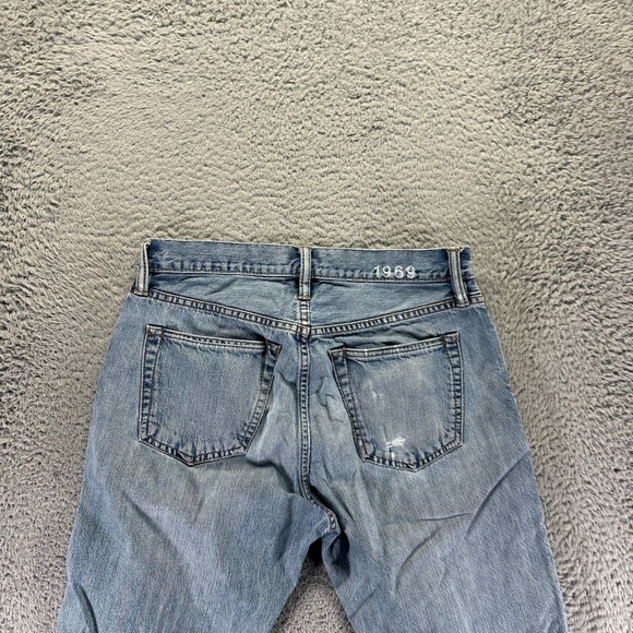 Vintage Gap 1969 Jeans Mens 30x30 Blue Cotton Denim Straight Leg Workwear Faded - Picture 6 of 11
